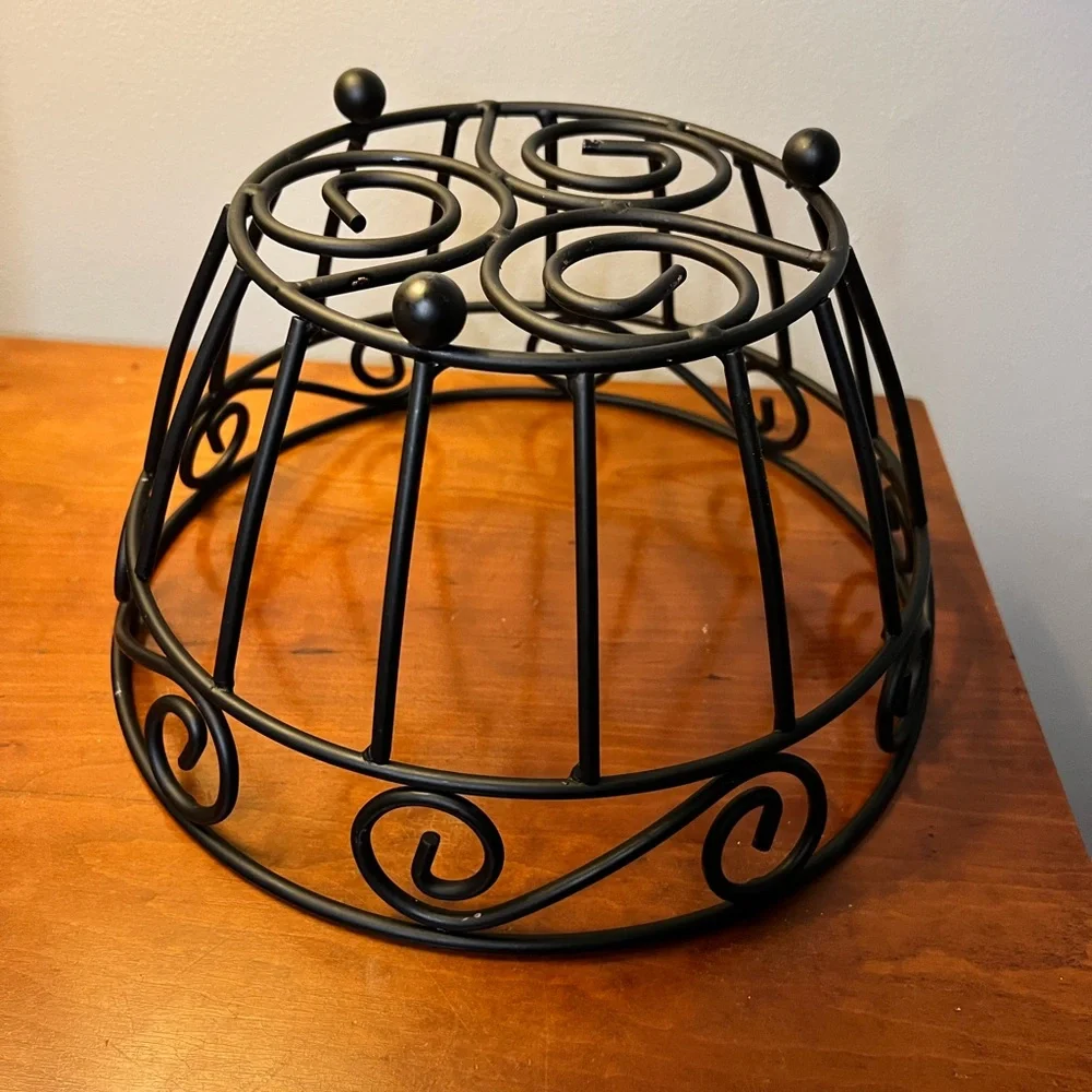 Elegant Black Metal Wire Basket